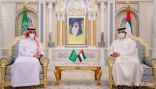 الشيخ منصور بن زايد آل نهيان يستقبل وزير الرياضة الأمير عبدالعزيز الفيصل